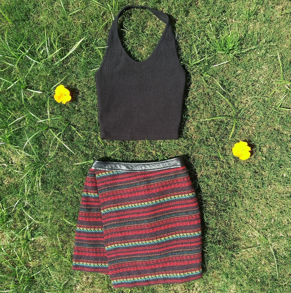 Mexican Print Mini-Skirt